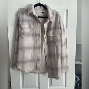 American Eagle Outfitters Lavender Plaid Shacket size xs oversized fit